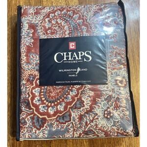 NIP Chaps Turner Creek Paisley Beige Multi Window Panels Curtains Pair 42” x 84”